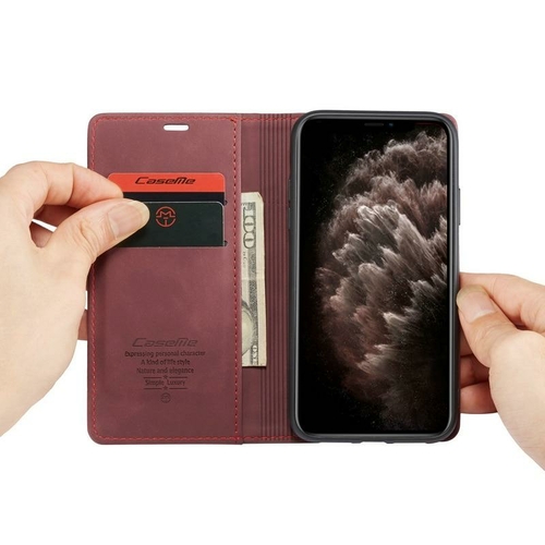 Luxury magnetic flip wallet case for iPhone with card holder
